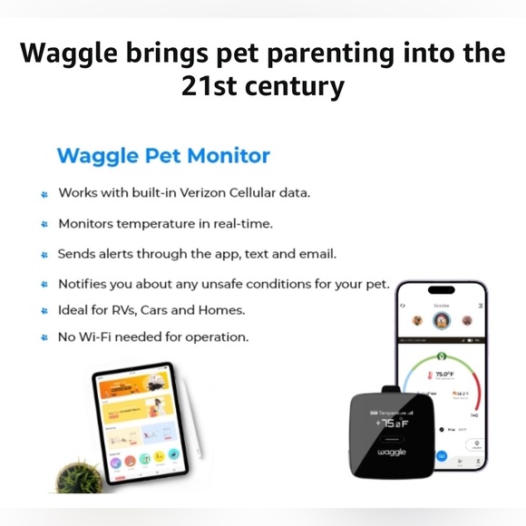 Waggle Dog Cat Wireless pet monitor GPS Verizon Alerts temp humidity geofence - Picture 9 of 10